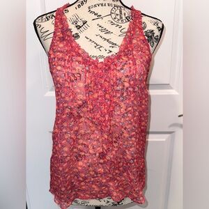 American Eagle Outfitters Pink and Blue Floral Camisole